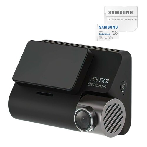 Wideorejestrator 70mai A800S 4K + Kamera dodatkowa RC06 + Karta pamięci SAMSUNG Pro Endurance microSDXC 128GB + Adapter