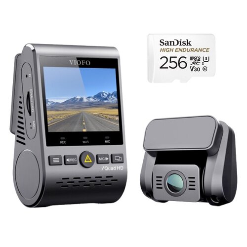 Wideorejestrator VIOFO A129 PLUS DUO-G + Karta pamięci SANDISK MicroSDXC 256GB