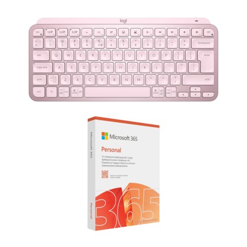 Klawiatura LOGITECH MX Keys Mini Różowy + Program MICROSOFT 365 Personal
