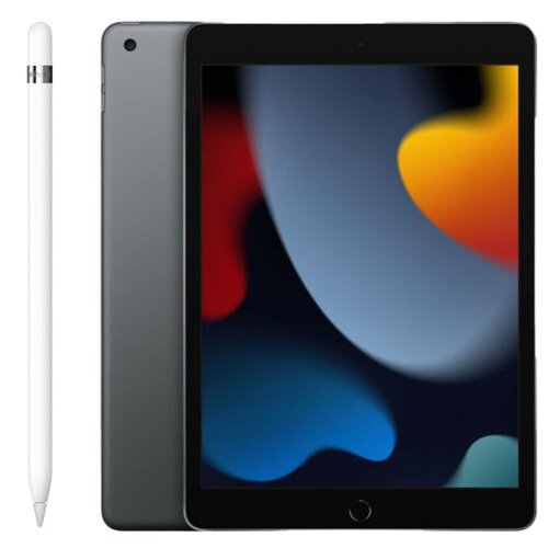 Tablet APPLE iPad 10.2" 9 gen. 64GB Wi-Fi Gwiezdna szarość + Rysik APPLE (1. gen) MQLY3ZM/A (z przejściówką Lightning)