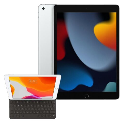 Tablet APPLE iPad 10.2" 9 gen. 64GB Wi-Fi Srebrny + Etui na iPad / iPad Air / iPad Pro APPLE Smart Keyboard Grafitowy Klawiatura