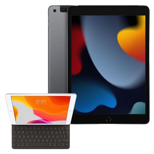 Tablet APPLE iPad 10.2" 9 gen. 64GB LTE Wi-Fi Gwiezdna szarość + Etui na iPad / iPad Air / iPad Pro APPLE Smart Keyboard Grafitowy Klawiatura