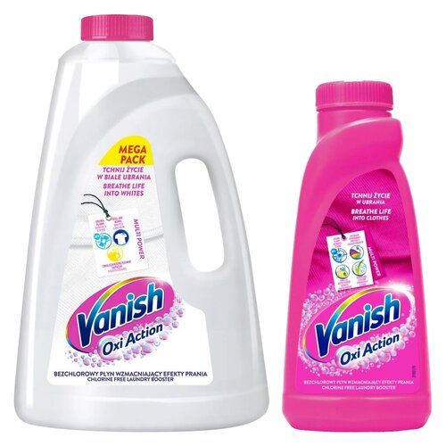 Odplamiacz do prania VANISH Oxi Action 500 ml + Odplamiacz do prania VANISH Oxi Action Biały 3000 ml