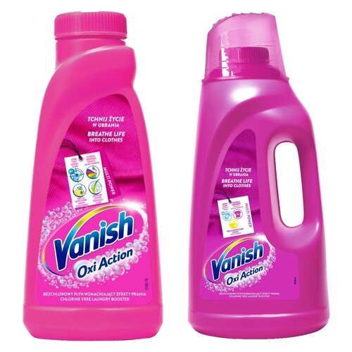 Odplamiacz do prania VANISH Oxi Action 500 ml + Odplamiacz do prania VANISH Oxi Action Różowy 2000 ml