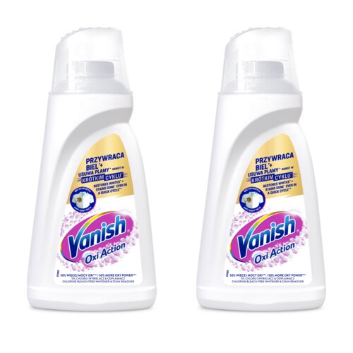 Odplamiacz do prania VANISH Oxi Action Biały 2 x 1000 ml