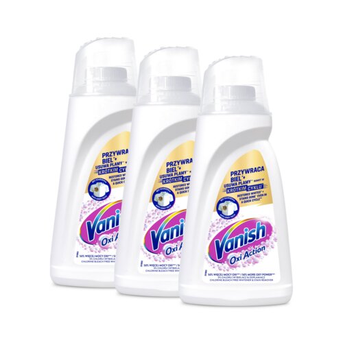 Odplamiacz do prania VANISH Oxi Action Biały 3 x 1000 ml