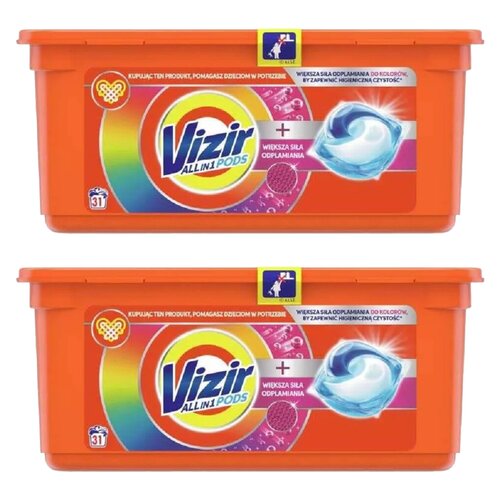 Kapsułki do prania VIZIR All in 1 Większa siła odplamiania - 62 szt.