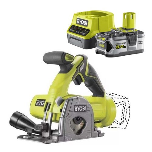 Pilarka tarczowa RYOBI R18MMS-0 + Akumulator RYOBI RC18120-150 5Ah 18V + Ładowarka