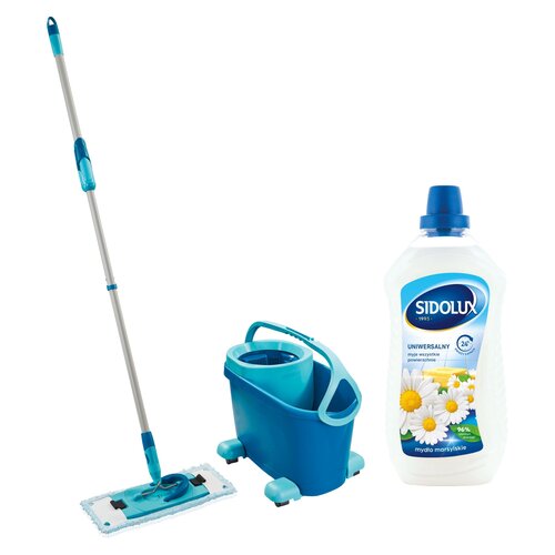 Mop płaski LEIFHEIT Clean Twist Medium Ergo 52121 + Płyn do mycia podłóg SIDOLUX Mydło Marsylskie 1000 ml