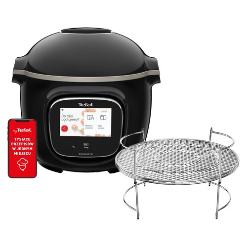 Multicooker TEFAL Cook4Me Touch CY9128 (Wi-Fi) z możliwością funkcjonalności AirFryera, oraz dostępem do ponad 1000 darmowych przepisów + Ruszt TEFAL XA60AD10 do Cook4me