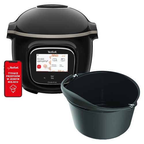 Multicooker TEFAL Cook4Me Touch CY9128 (Wi-Fi) z możliwością funkcjonalności AirFryera, oraz dostępem do ponad 1000 darmowych przepisów + Forma do ciasta TEFAL Cook4Me XA609011