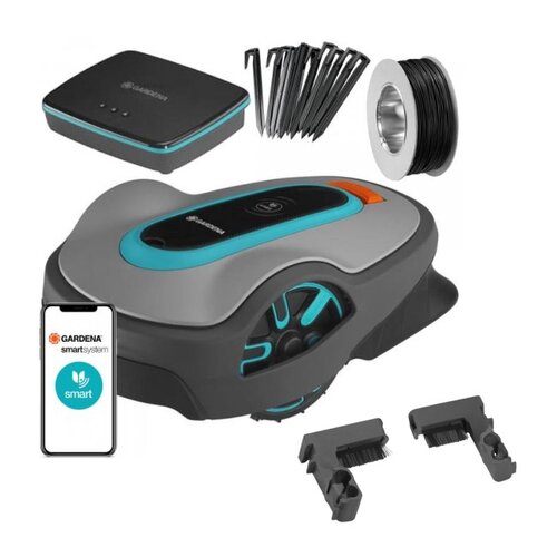 Robot koszący GARDENA Silano Life 1000 + Szczotki do kół GARDENA 4030-20