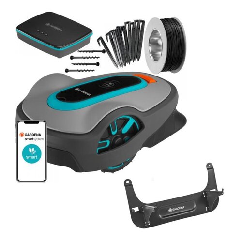 Robot koszący GARDENA Sileno Life 1250 + Uchwyt naścienny GARDENA 4045-60
