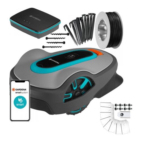 Robot koszący GARDENA Sileno Life 1250 + Nóż do robota koszącego GARDENA 4087-20 (9 szt.)