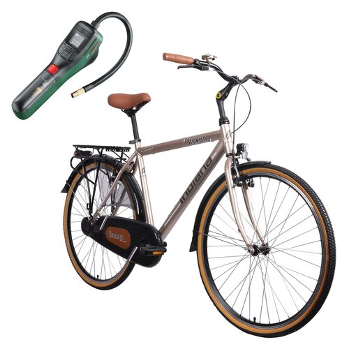 Rower miejski INDIANA Storica 130 1B 28 cali męski Kremowy + Pompka rowerowa BOSCH EasyPump 0603947000
