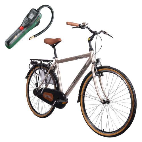 Rower miejski INDIANA Storica 130 1B 28 cali męski Kremowy + Pompka rowerowa BOSCH EasyPump 0603947000