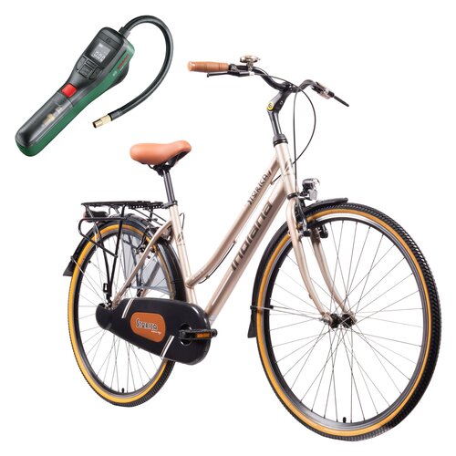 Rower miejski INDIANA Storica 130 1B 28 cali damski Kremowy + Pompka rowerowa BOSCH EasyPump 0603947000
