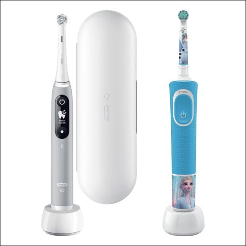 Szczoteczka magnetyczna ORAL-B iO 6 Szary + Szczoteczka rotacyjna ORAL-B Kids 3+ Kraina Lodu