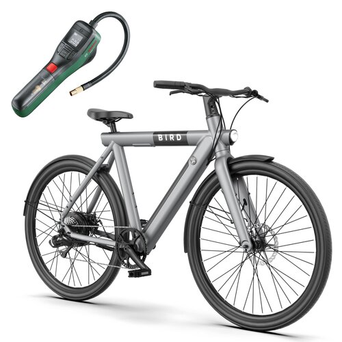 Rower elektryczny BIRD Urban 1.0 M22 28 cali Szary + Pompka rowerowa BOSCH EasyPump 0603947000