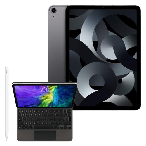 Tablet APPLE iPad Air 10.9 5 gen. 64 GB 5G Wi-Fi Gwiezdna szarość + Etui na iPad Air / iPad Pro APPLE Magic Keyboard + Rysik APPLE (2. gen) MU8F2ZM/A