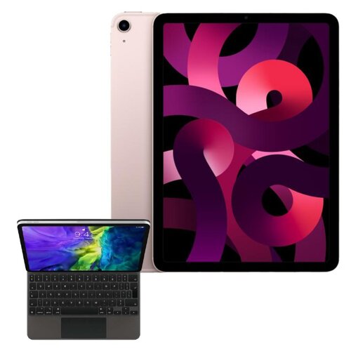 Tablet APPLE iPad Air 10.9" 5 gen. 64 GB 5G Wi-Fi Różowy + Etui na iPad Air / iPad Pro APPLE Magic Keyboard Grafitowy Klawiatura
