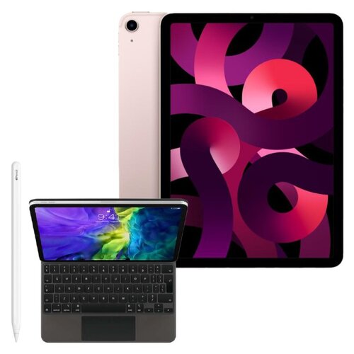 Tablet APPLE iPad Air 10.9 5 gen. 64 GB 5G Wi-Fi Różowy + Etui na iPad Air / iPad Pro APPLE Magic Keyboard + Rysik APPLE (2. gen) MU8F2ZM/A