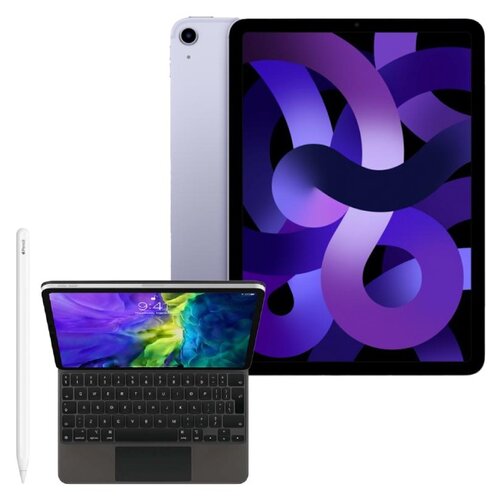 Tablet APPLE iPad Air 10.9 5 gen. 64 GB 5G Wi-Fi Fioletowy + Etui na iPad Air / iPad Pro APPLE Magic Keyboard + Rysik APPLE (2. gen) MU8F2ZM/A