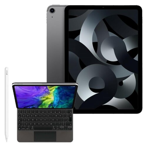 Tablet APPLE iPad Air 10.9 5 gen. 256 GB 5G Wi-Fi Gwiezdna szarość + Etui na iPad Air / iPad Pro APPLE Magic Keyboard + Rysik APPLE (2. gen) MU8F2ZM/A