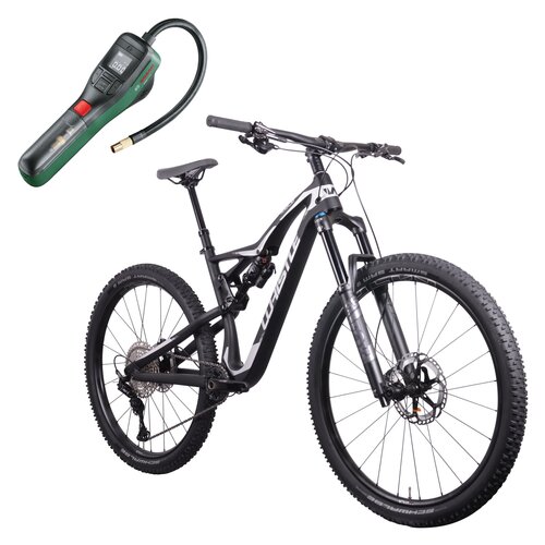 Rower górski MTB WHISTLE Navajo M17 29 cali męski Czarno-biały + Pompka rowerowa BOSCH EasyPump 0603947000
