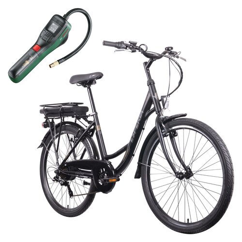 Rower elektryczny ESPERIA Bretagne D18 26 cali Czarny + Pompka rowerowa BOSCH EasyPump 0603947000