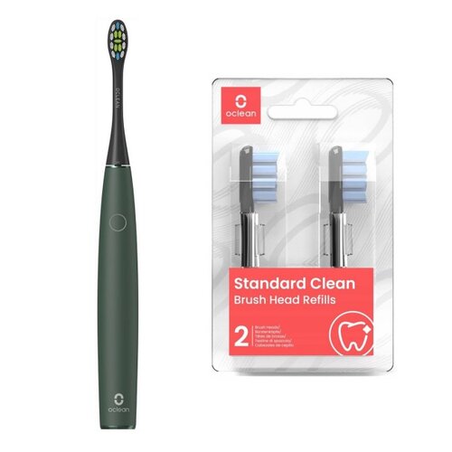 Szczoteczka soniczna OCLEAN Air 2 Zielony + Końcówka szczoteczki OCLEAN P2S5 B02 (2 szt.)