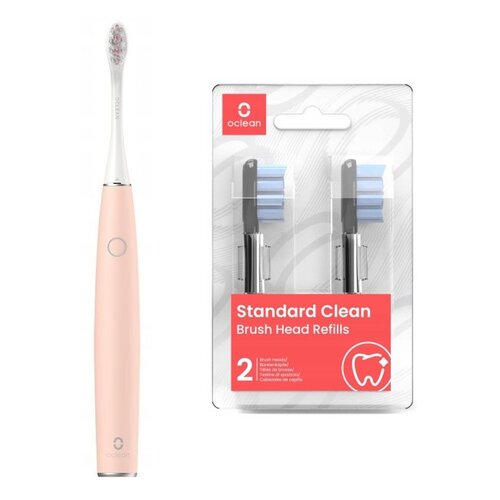 Szczoteczka soniczna OCLEAN Air 2 Różowy + Końcówka szczoteczki OCLEAN P2S5 B02 (2 szt.)