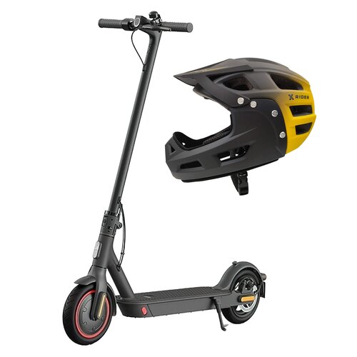 Hulajnoga elektryczna XIAOMI Mi Pro 2 NE 45km 300W 8.5" Czarny + Kask rowerowy XRIDER XR00KFH01 Czarno-żółty MTB (rozmiar S)