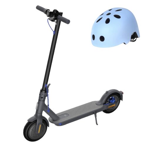Hulajnoga elektryczna XIAOMI Mi 3 2022 Czarny + Kask VÖGEL VKA-941BL Niebieski 52-56 cm (rozmiar S/M)