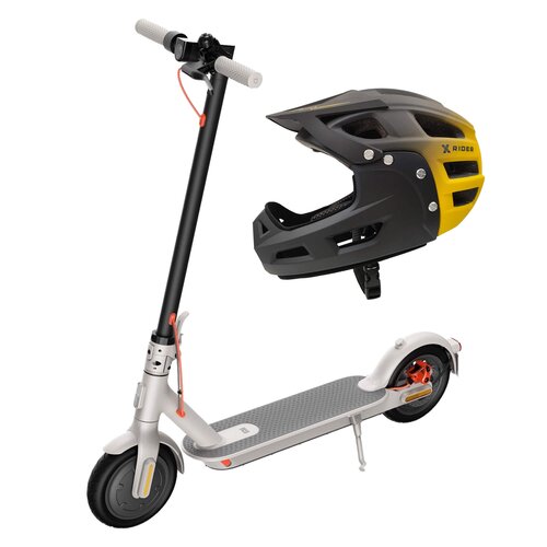 Hulajnoga elektryczna XIAOMI Mi 3 NE 30km 300W 8.5" Szary + Kask rowerowy XRIDER XR00FH01 Czarno-żółty MTB (rozmiar L)