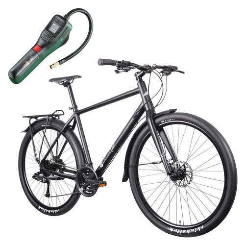 Rower trekkingowy MBM 569 Maxilux SUB M20 29 cali męski Czarny + Pompka rowerowa BOSCH EasyPump 0603947000