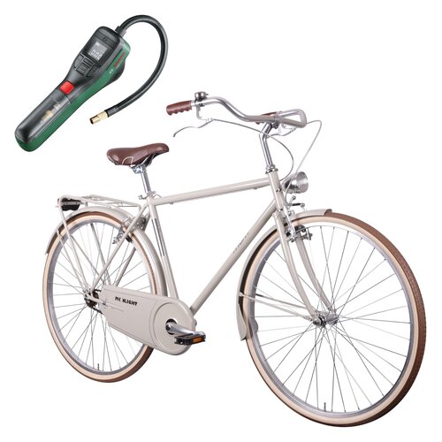 Rower miejski MBM Moonlight 1S 28 cali męski Beżowy + Pompka rowerowa BOSCH EasyPump 0603947000