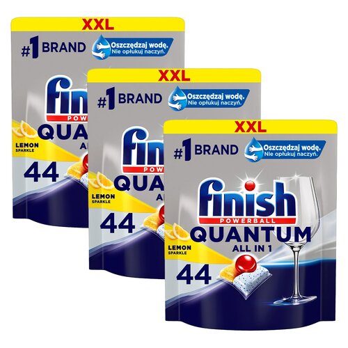 Kapsułki do zmywarek FINISH Powerball Quantum All in 1 Lemon - 132 szt.