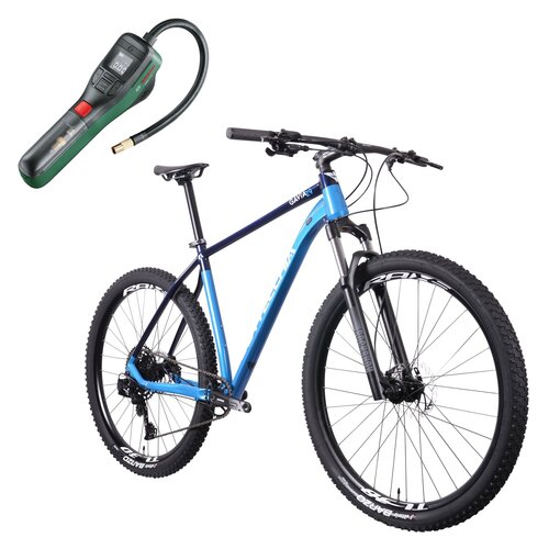 Rower górski MTB BOTTECCHIA Gavia M16 29 cali męski Niebiesko-czarny mat + Pompka rowerowa BOSCH EasyPump 0603947000