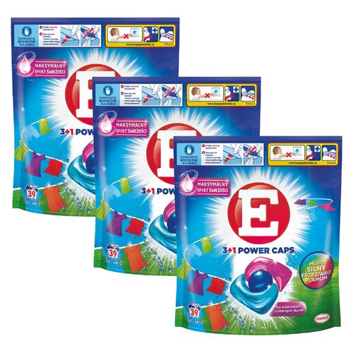 Kapsułki do prania E 3+1 Power Caps Color - 117 szt.