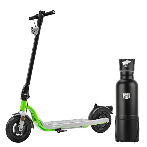 Hulajnoga elektryczna ARGENTO Evo Active 25km 350W 10" Czarno-zielono-szary + Bidon termiczny FISCHER z uchwytem 86057 750 ml