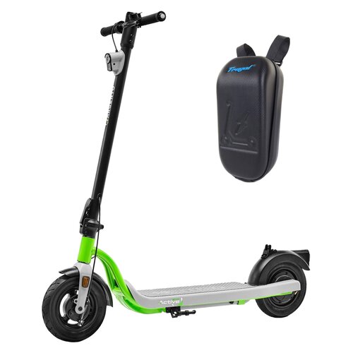 Hulajnoga elektryczna ARGENTO Evo Active 25km 350W 10" Czarno-zielono-szary + Torba na kierownicę FRUGAL V21