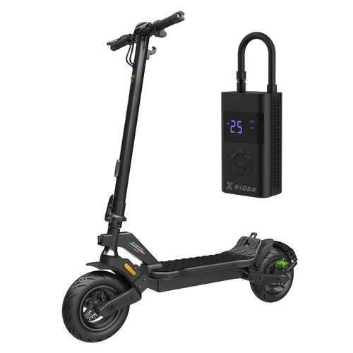 Hulajnoga elektryczna LAMBORGHINI AL-EXT 40km 500W Amortyzacja 11" Czarno-zielony + Pompka rowerowa XRIDER z funkcją powerbank XR00AP01