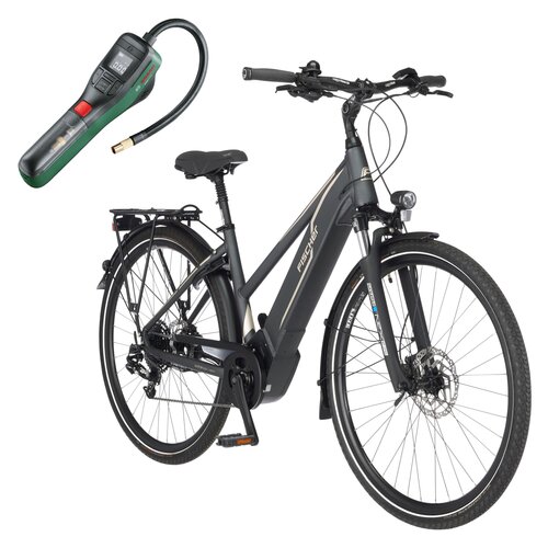 Rower elektryczny FISCHER Viator 5.0I D19 28 cali Szary + Pompka rowerowa BOSCH EasyPump 0603947000