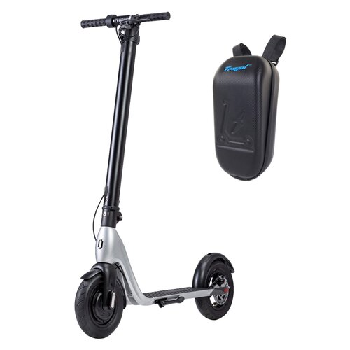 Hulajnoga elektryczna JIVR Scooter 20km 350W 10" Czarno-srebrny + Torba na kierownicę FRUGAL V21