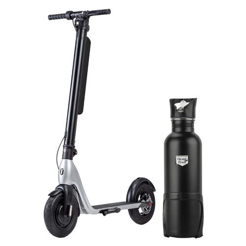 Hulajnoga elektryczna JIVR Scooter X 30km 350W 10" Czarno-srebrny + Bidon termiczny FISCHER z uchwytem 86057 750 ml