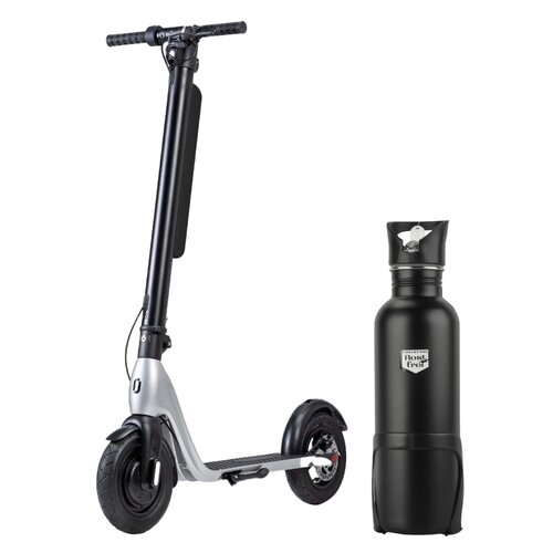 Hulajnoga elektryczna JIVR Scooter Plus 50km 350W 10" Czarno-srebrny + Bidon termiczny FISCHER z uchwytem 86057 750 ml