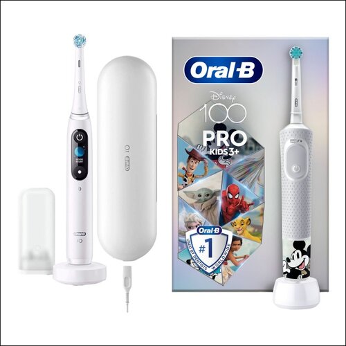 Szczoteczka magnetyczna ORAL-B IO 9 Biały + Szczoteczka rotacyjna ORAL-B Kids Pro Kraina Lodu + Etui