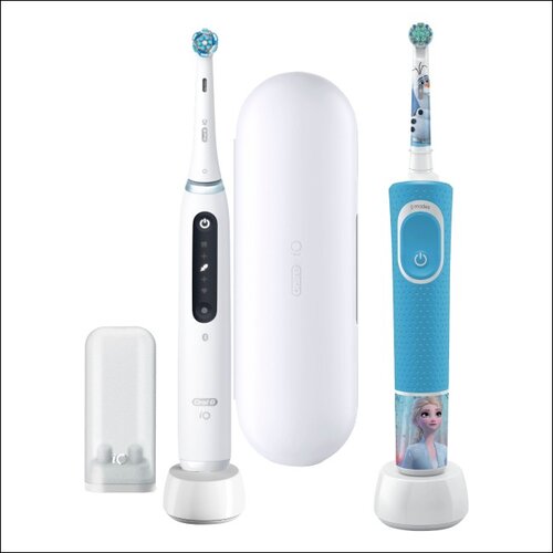 Szczoteczka magnetyczna ORAL-B iO 5 Biały + Szczoteczka rotacyjna ORAL-B Kids 3+ Kraina Lodu