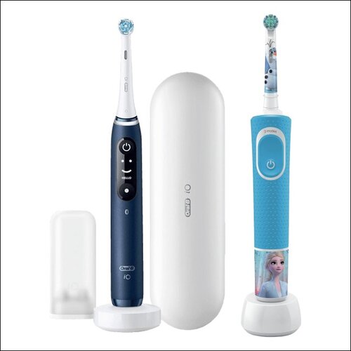 Szczoteczka magnetyczna ORAL-B IO 7 Sapphire Blue + Szczoteczka rotacyjna ORAL-B Kids 3+ Kraina Lodu